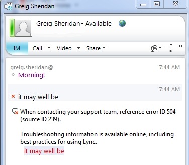 lync for mac 2011 sign in failed