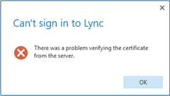 There was a problem verifying the certificate from the server