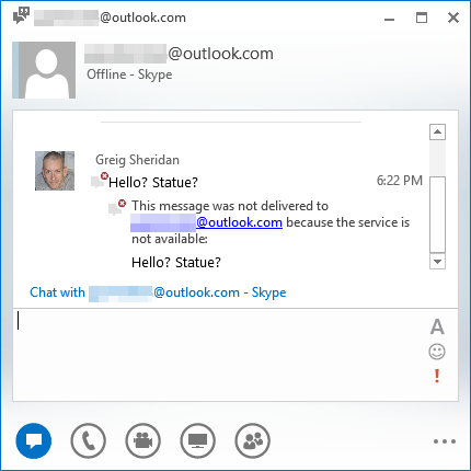 what does it mean when you see skype messages not sending